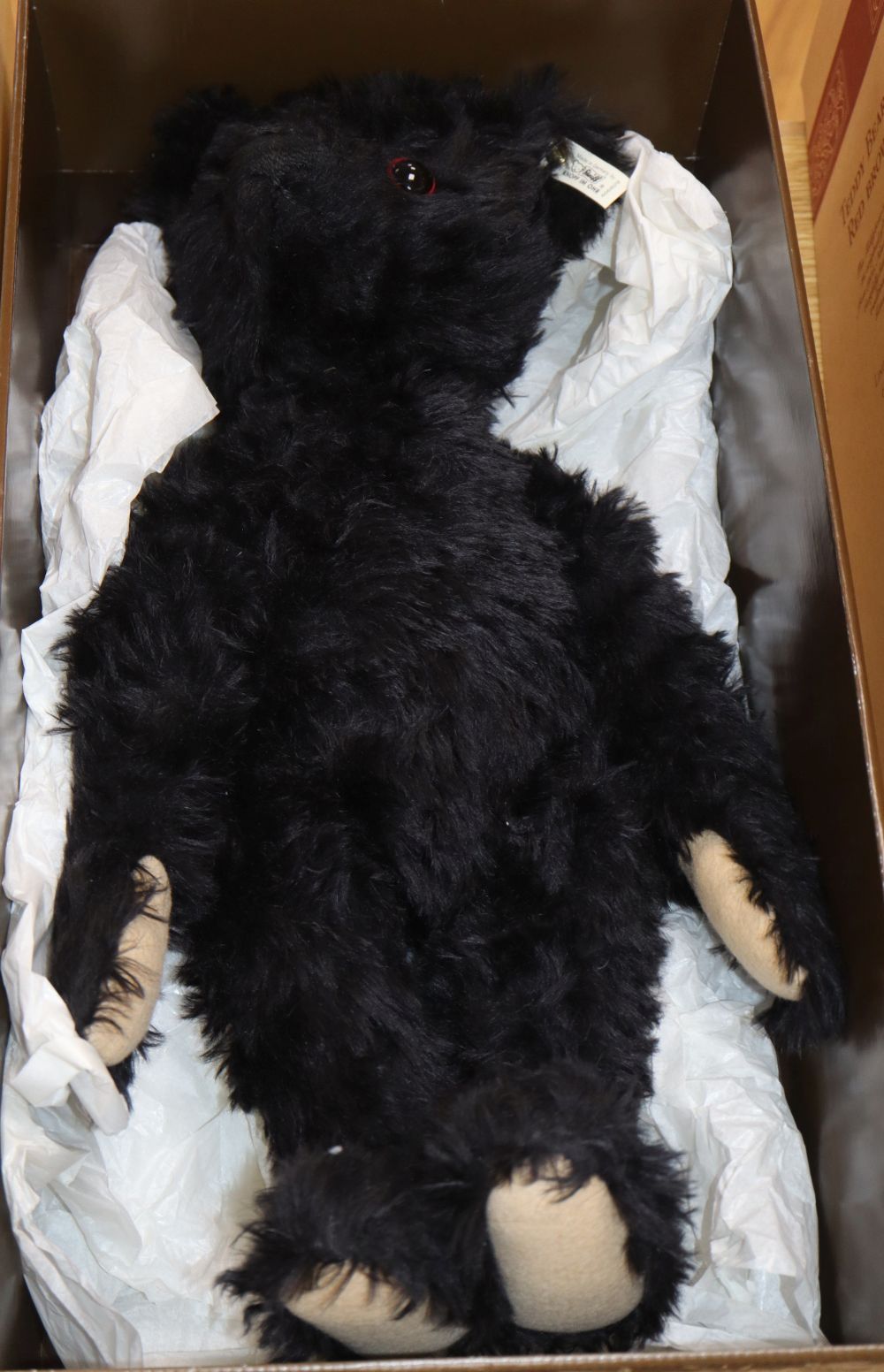 A Steiff British Collectors black bear, boxed with certificate
